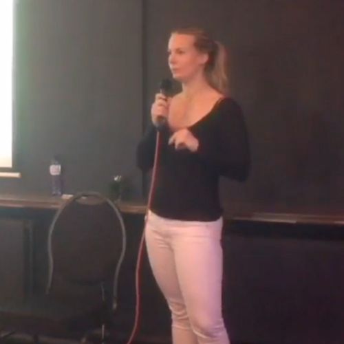 Leony tijdens een workshop in Amsterdam